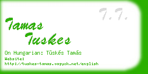 tamas tuskes business card