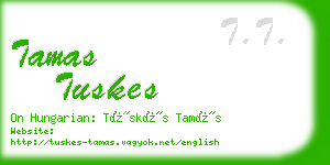 tamas tuskes business card